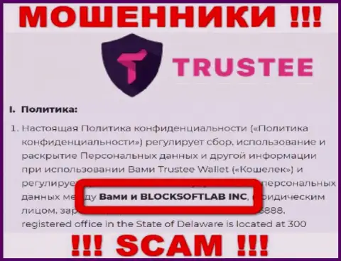 БЛОКСОФТЛАБ Инк руководит конторой Trustee Wallet - это ШУЛЕРА !!!