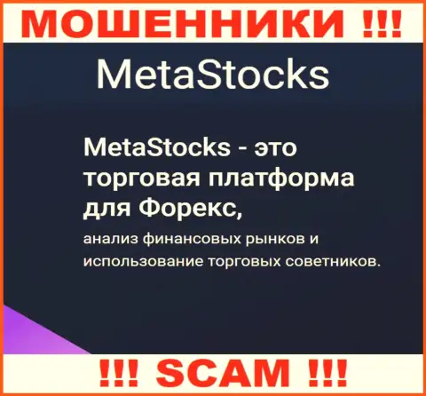 ФОРЕКС - именно в указанной области орудуют ушлые internet-мошенники MetaStocks