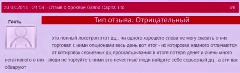 Кидалово в Grand Capital с рыночными котировками валют