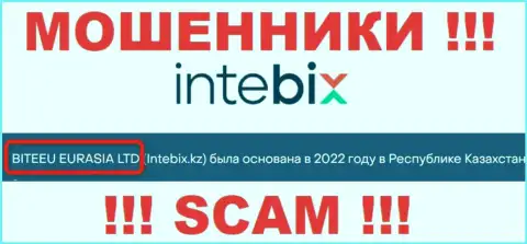 Свое юр. лицо контора Intebix не скрывает - это BITEEU EURASIA Ltd