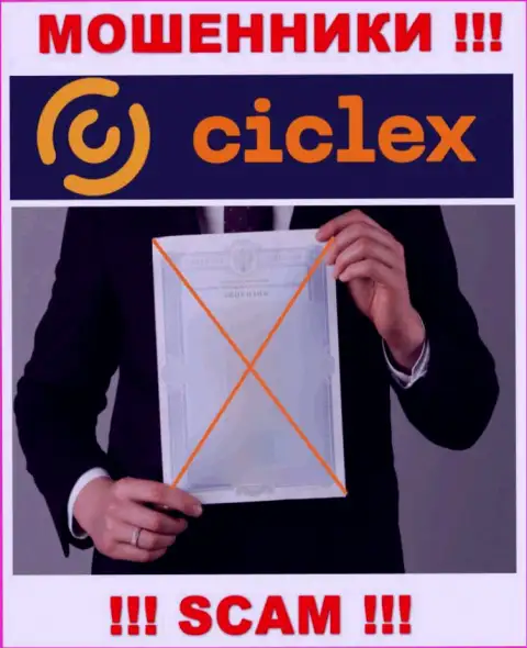 Сведений о лицензии конторы Ciclex Com на ее сайте НЕ ПРИВЕДЕНО