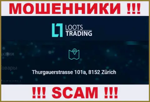 Loots Trading - это еще одни лохотронщики !!! Не собираются указывать настоящий адрес регистрации компании