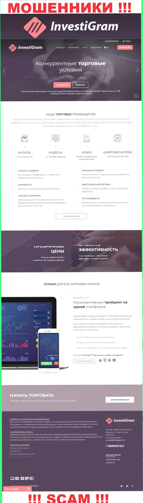 Приманка для наивных людей - сайт мошенников InvestiGram