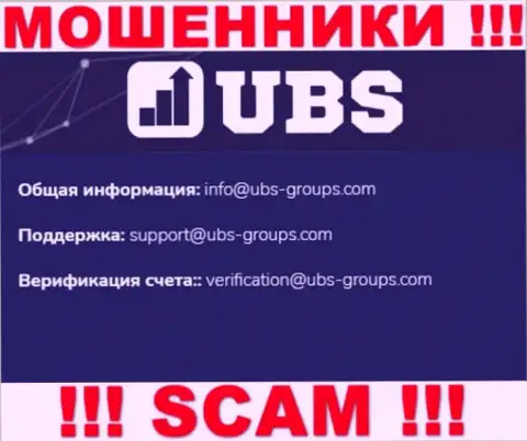 В контактной инфе, на сайте мошенников UBS-Groups, размещена эта электронная почта