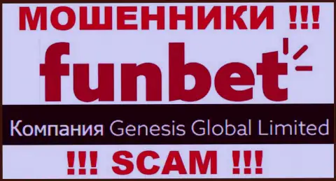 Инфа о юридическом лице организации ФунБет Про, им является Генезис Глобал Лимитед