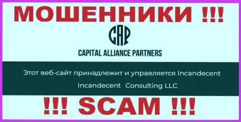 Юридическим лицом, владеющим internet разводилами CAPartners Ltd, является Consulting LLC