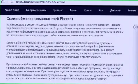 PhemEX Com - МОШЕННИКИ !!! Особенности деятельности ЛОХОТРОНА (обзор деяний)