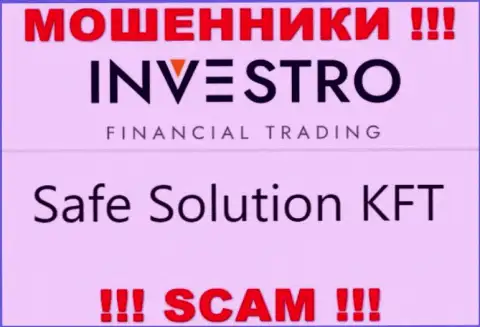 Контора Investro находится под руководством компании Safe Solution KFT