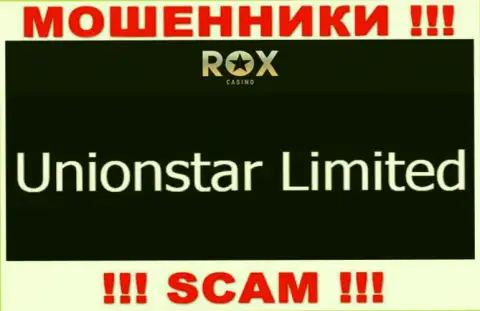 Вот кто владеет конторой Rox Casino это Unionstar Limited