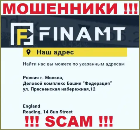 Finamt Com - это обычные аферисты !!! Не хотят показать реальный юридический адрес компании