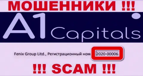 Регистрационный номер A1Capitals может быть и фейковый - 2020-00006