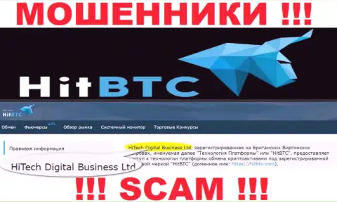 HiTech Digital Business Ltd - это компания, управляющая мошенниками HitBTC