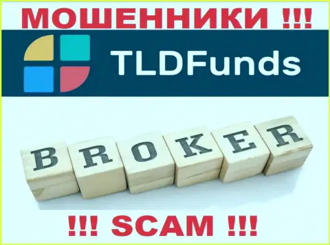 Основная работа TLDFunds Com - Брокер, осторожно, действуют незаконно