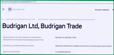 Воры Budrigan Ltd загремели в черный список ЦБ РФ