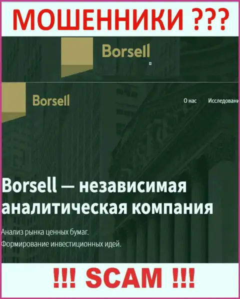 Что касается сферы деятельности Борселл (Аналитика) это 100 % надувательство