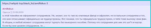 Достоверный отзыв клиента Амиллидиус Ком на сайте нахджоб топ