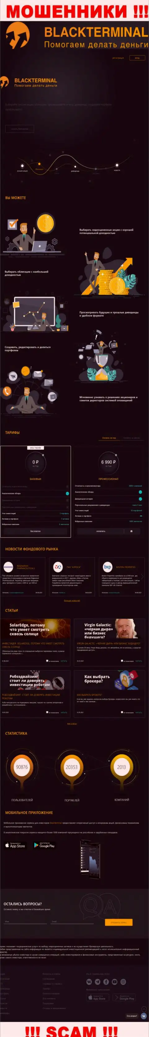 BlackTerminal Ru - это официальный веб-портал интернет-мошенников BlackTerminal Ru