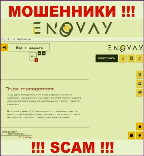 Вид информационного портала мошеннической компании EnoVay