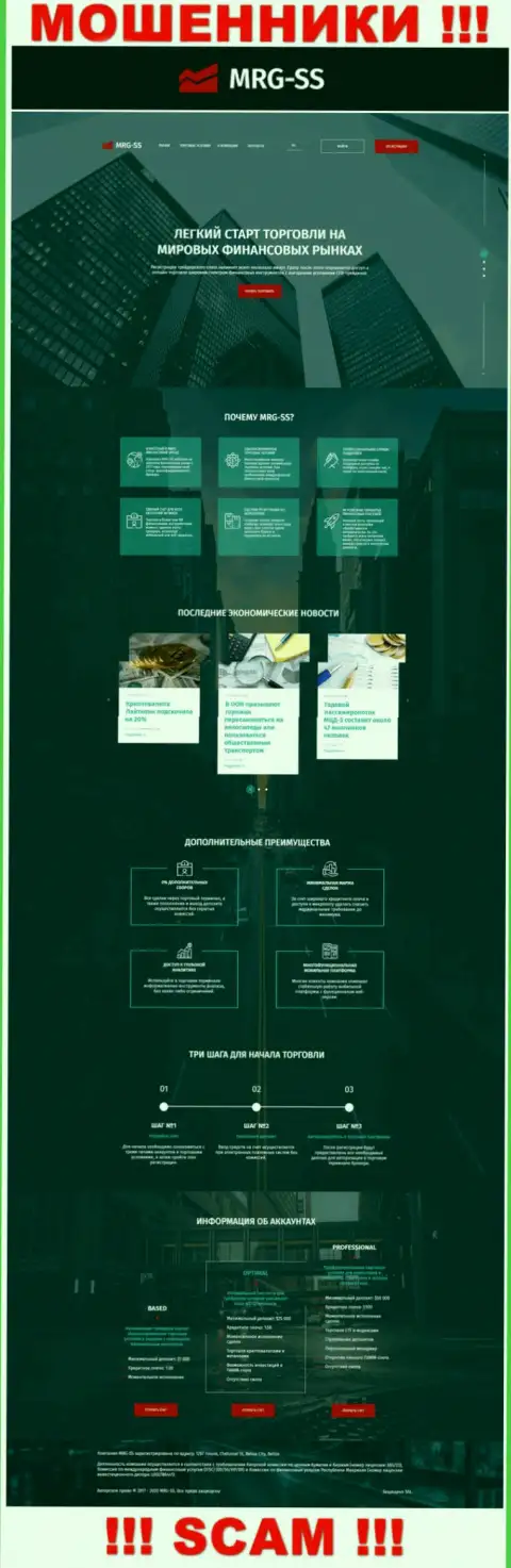 Вид официального портала преступно действующей компании МРГСС