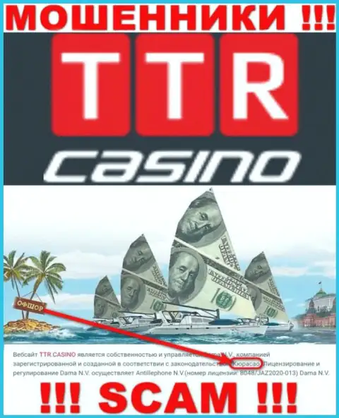 Curacao - это официальное место регистрации конторы TTRCasino