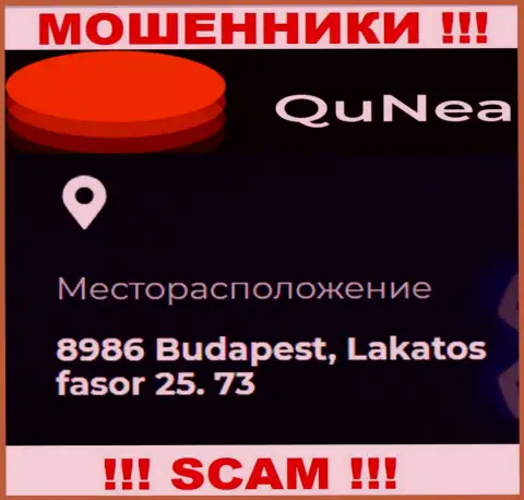 QuNea Com это сомнительная компания, юридический адрес на сайте размещает ложный