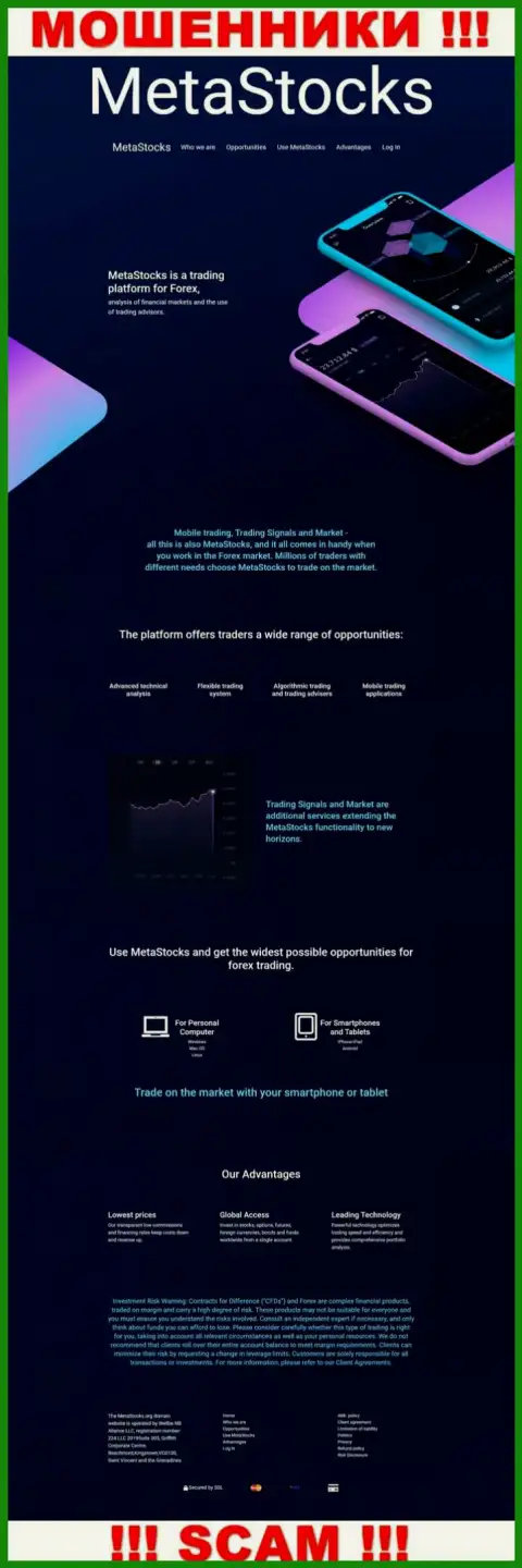 Ложь и разводняк это сайт организации MetaStocks Org