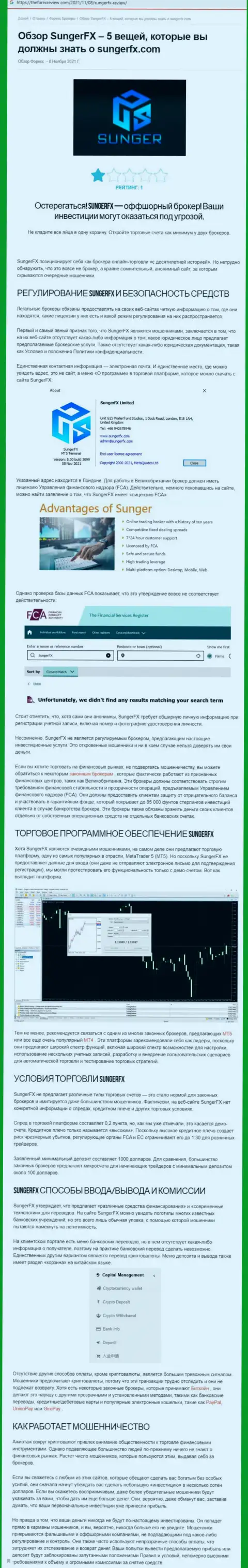 Разбор противозаконно действующей конторы SungerFX про то, как лохотронит наивных клиентов