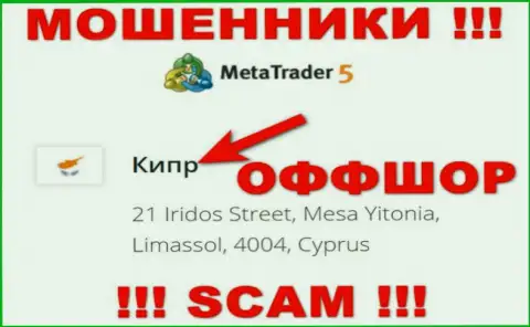 Cyprus - оффшорное место регистрации мошенников MetaTrader5, расположенное у них на ресурсе