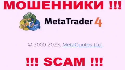 Свое юр лицо компания MT4 не скрыла - это MetaQuotes Ltd