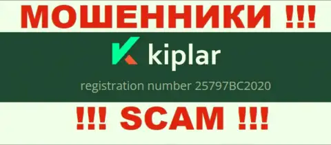 Рег. номер организации Киплар, в которую кровные рекомендуем не вкладывать: 25797BC2020